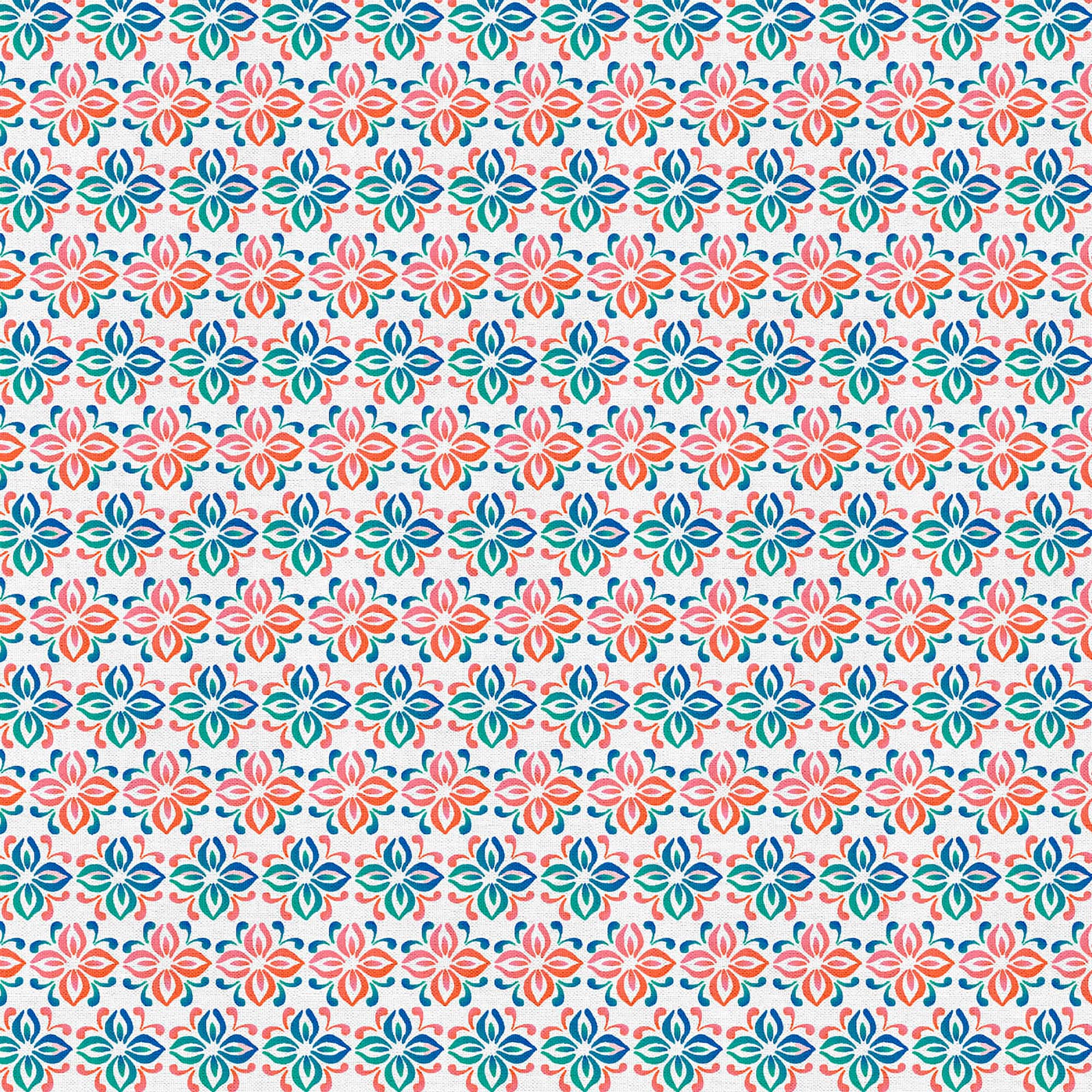 Fabric Editions White Belle Geometric Cotton Fabric